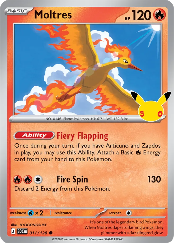 30th Celebration 011/128 Moltres