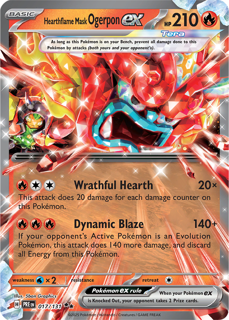 Prismatic Evolutions 017/131 Hearthflame Mask Ogerpon ex