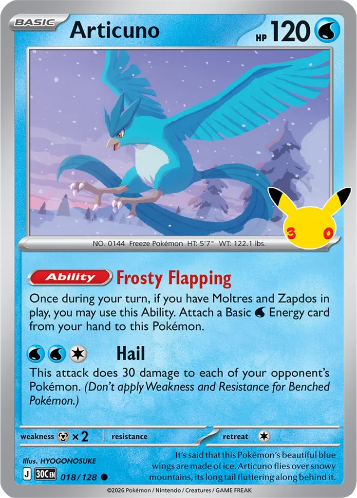 30th Celebration 018/128 Articuno