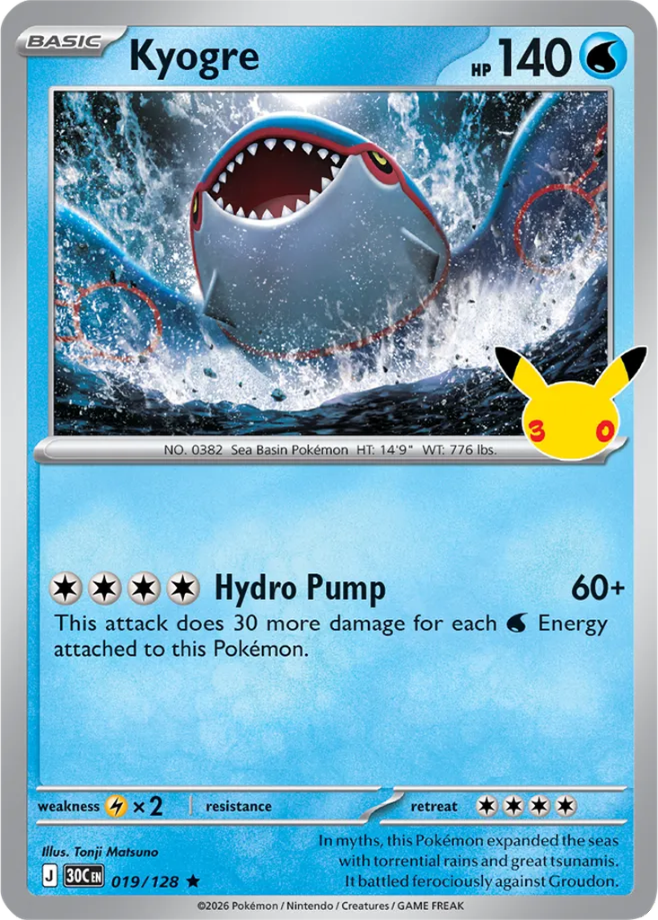 30th Celebration 019/128 Kyogre