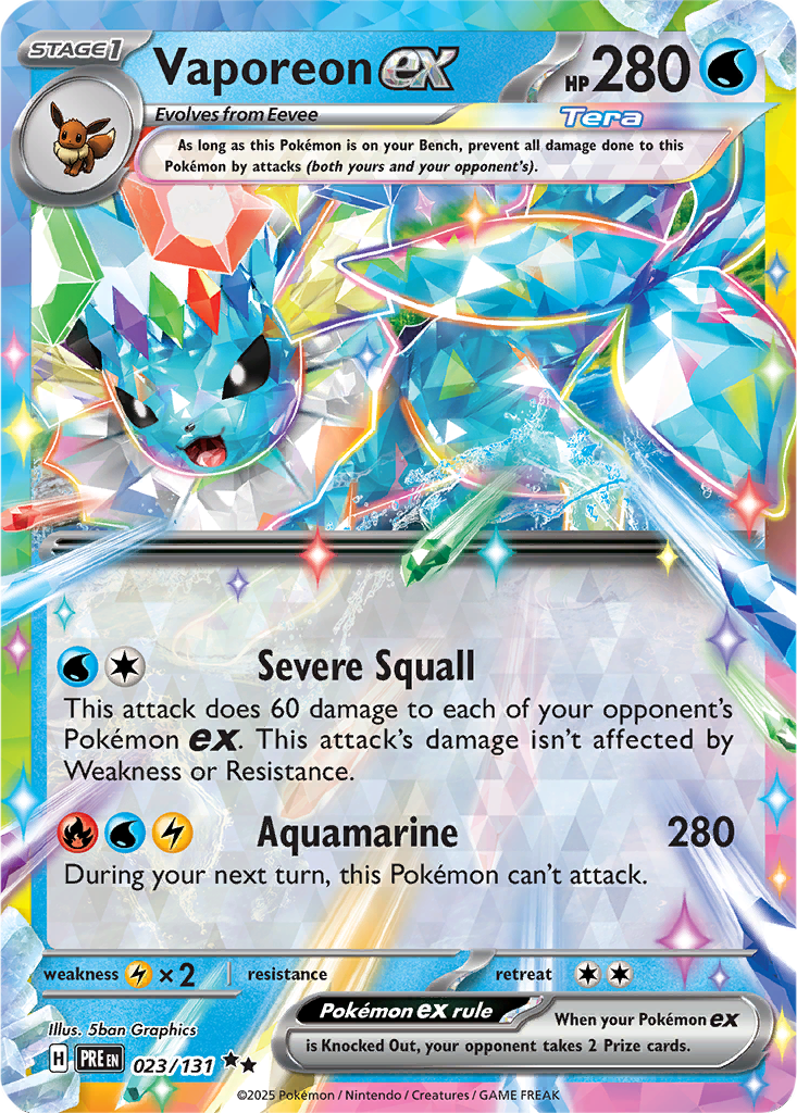 Prismatic Evolutions 023/131 Vaporeon ex