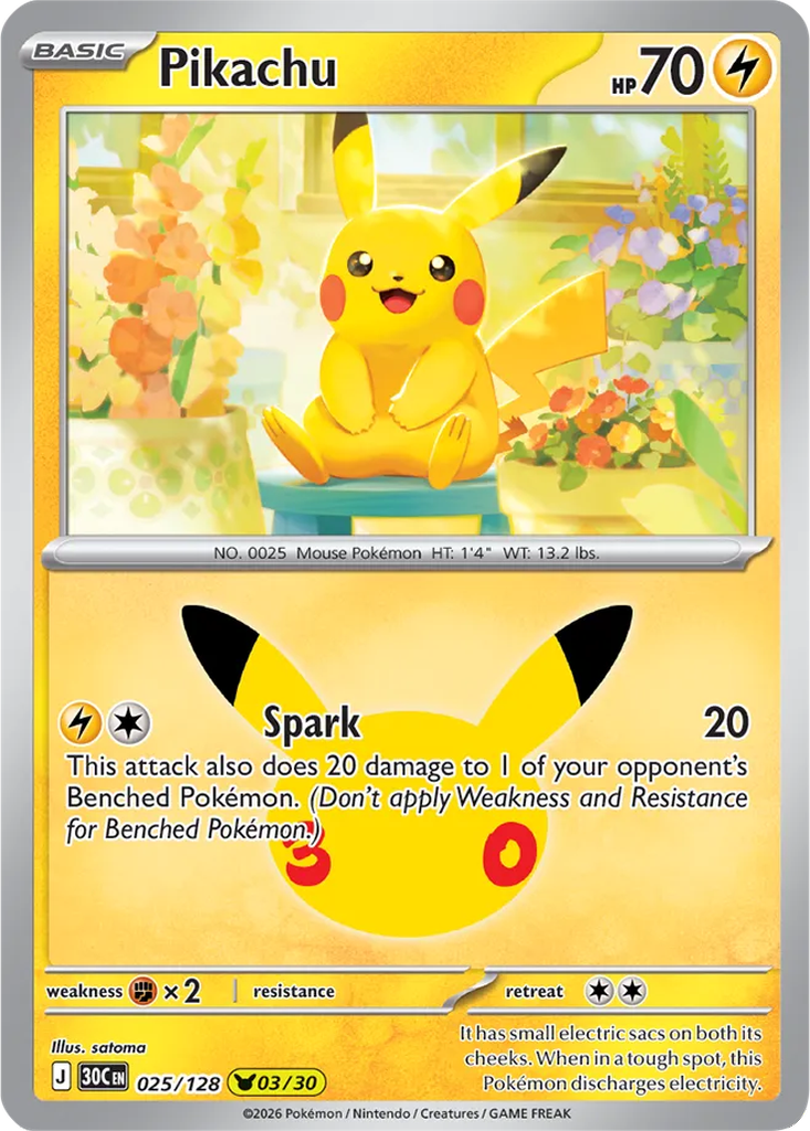 30th Celebration 025/128 Pikachu