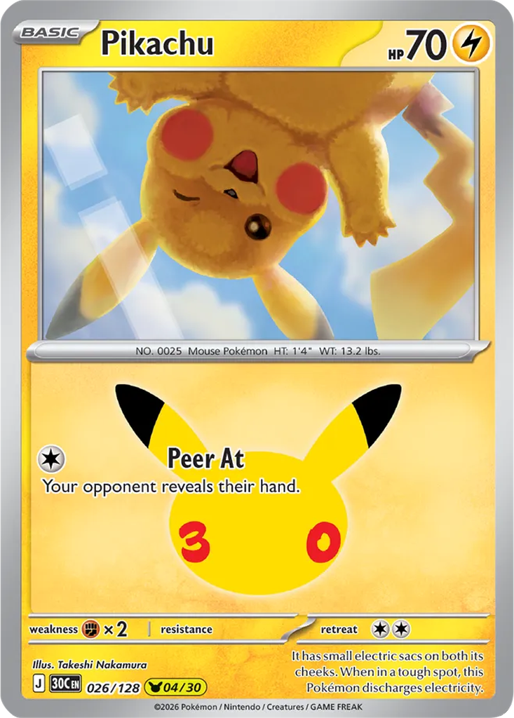30th Celebration 026/128 Pikachu