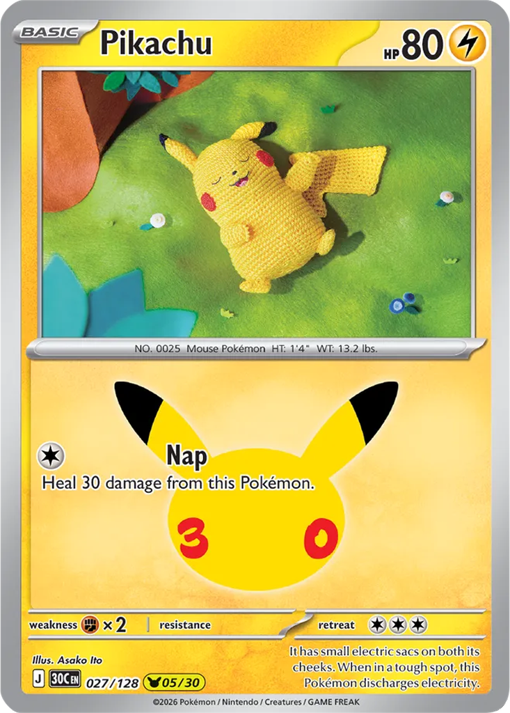 30th Celebration 027/128 Pikachu