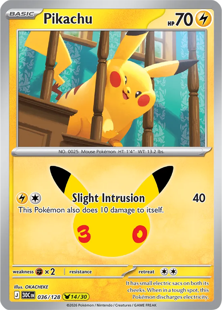 30th Celebration 036/128 Pikachu