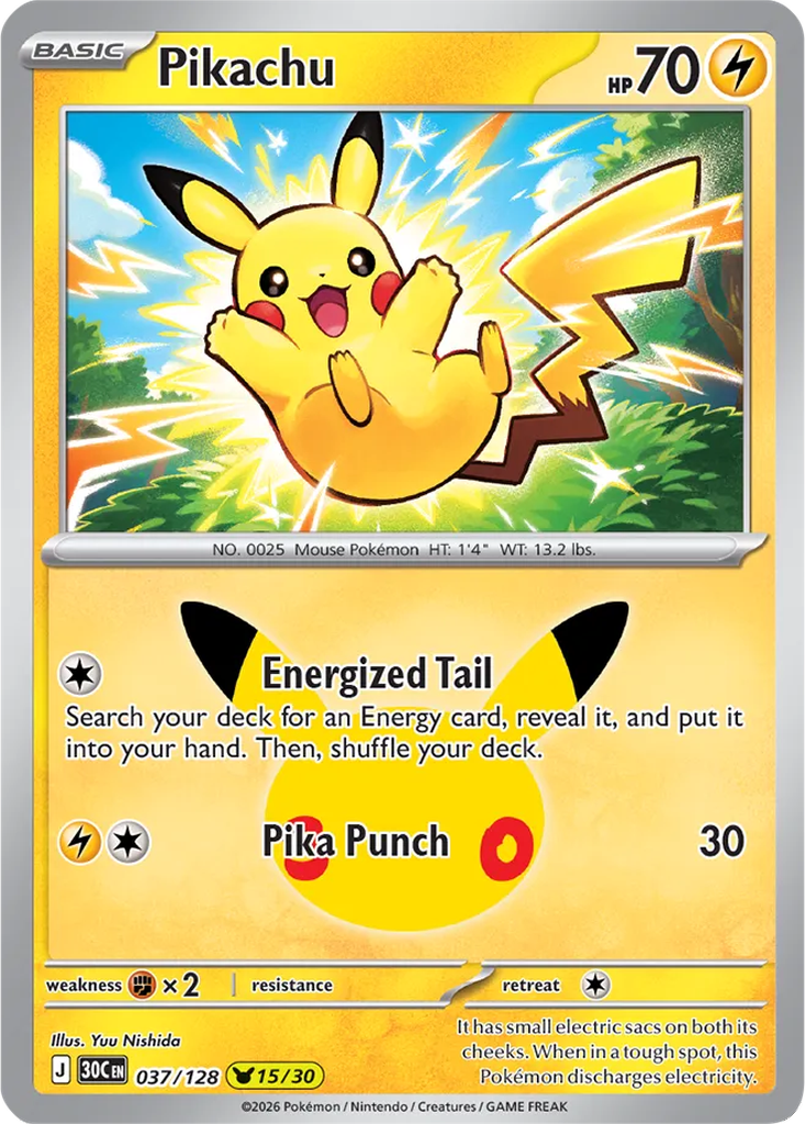 30th Celebration 037/128 Pikachu