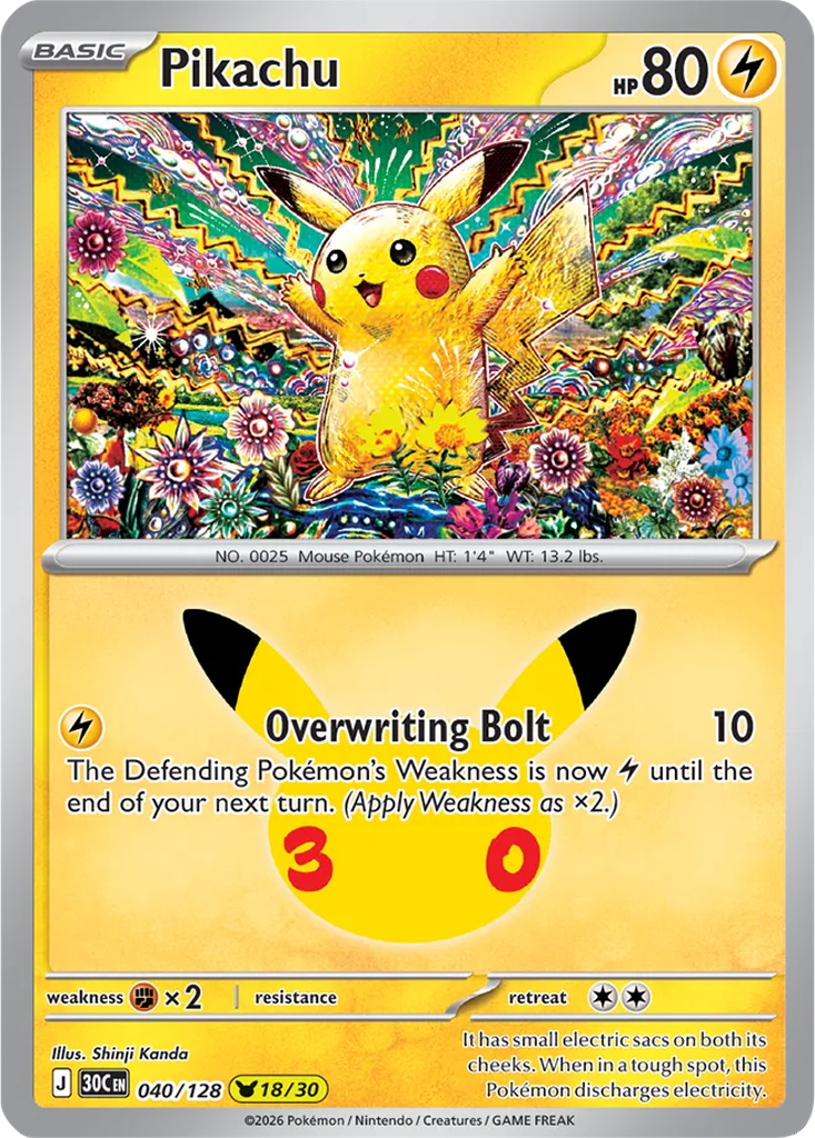 30th Celebration 040/128 Pikachu
