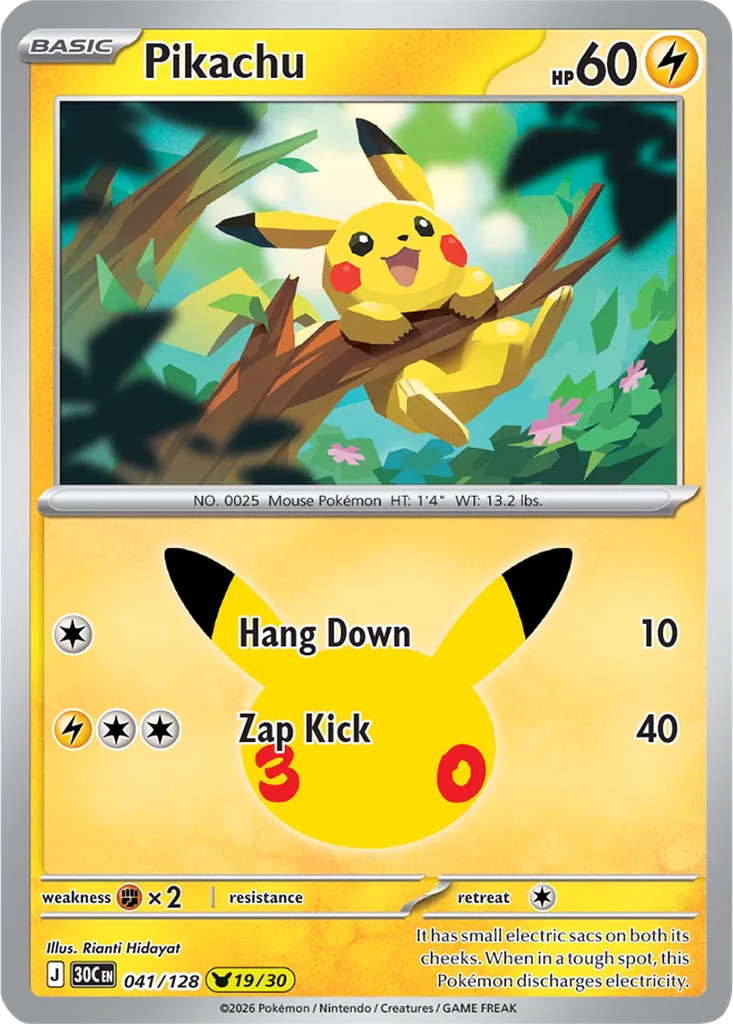 30th Celebration 041/128 Pikachu