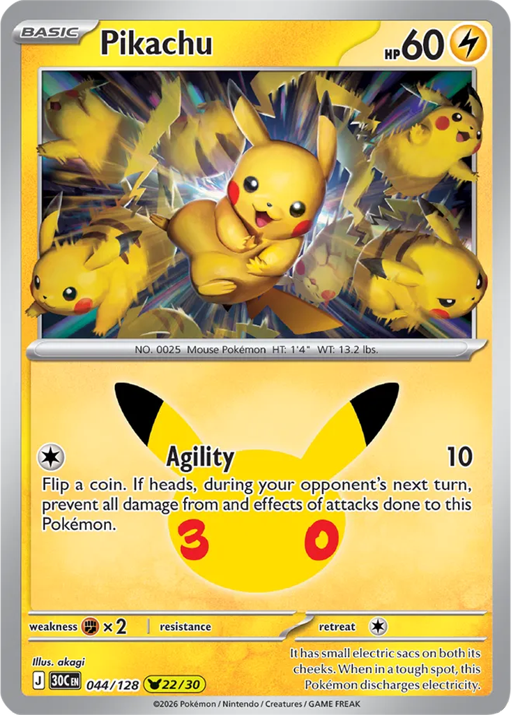 30th Celebration 044/128 Pikachu