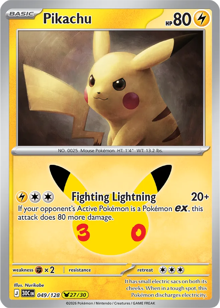 30th Celebration 049/128 Pikachu