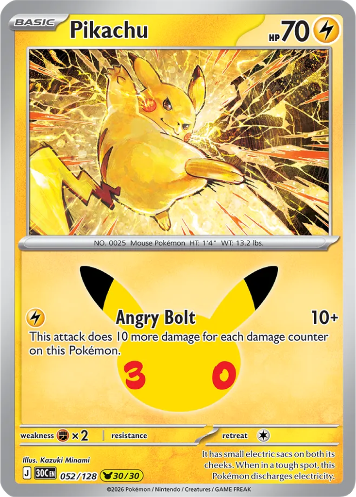 30th Celebration 052/128 Pikachu