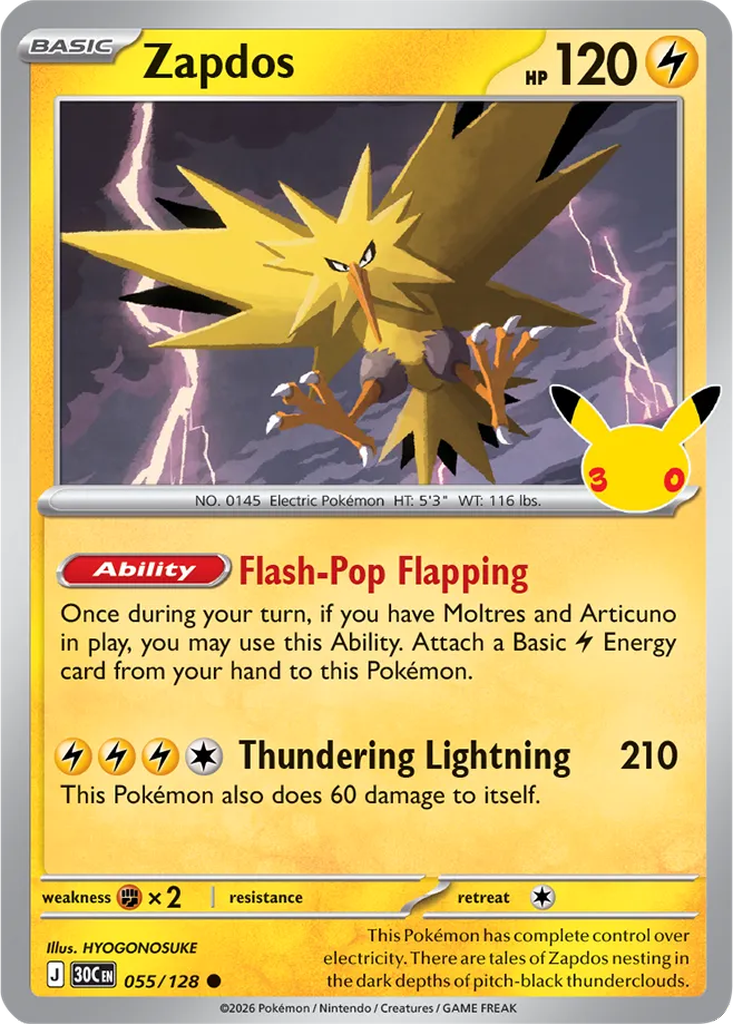 30th Celebration 055/128 Zapdos