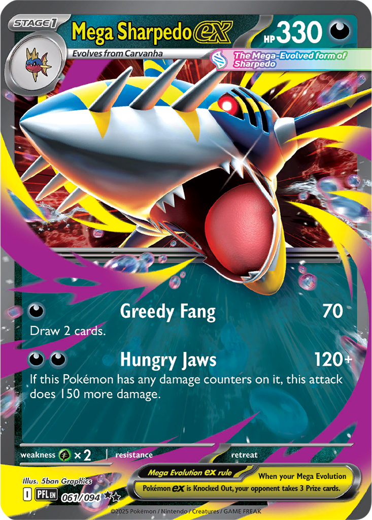 Phantasmal Flames 061/094 Mega Sharpedo ex