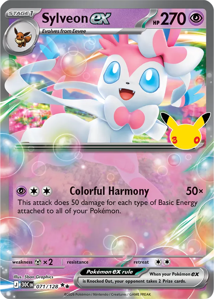30th Celebration 071/128 Sylveon ex