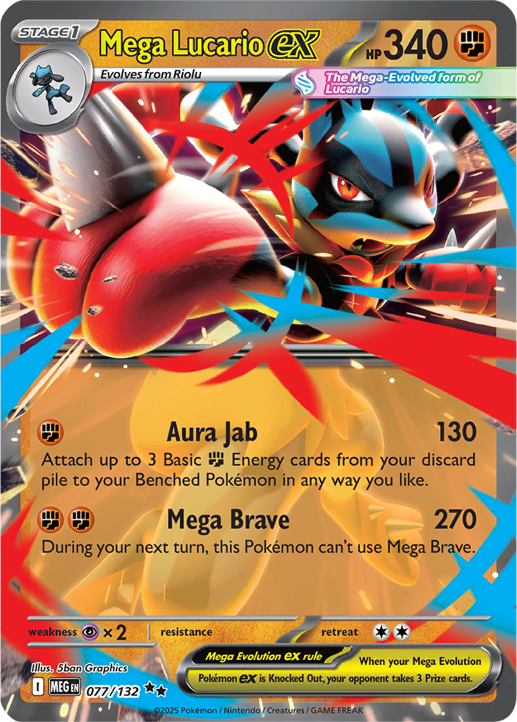 Mega Evolution 077/132 Mega Lucario ex
