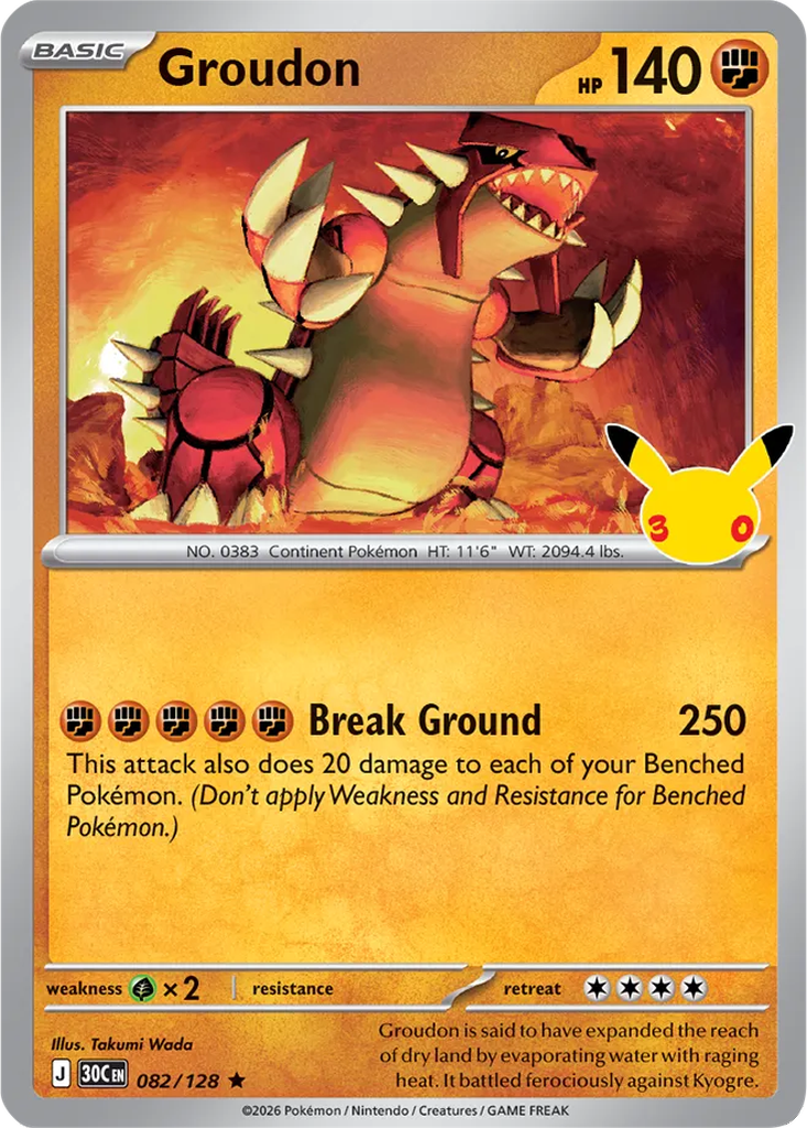 30th Celebration 082/128 Groudon