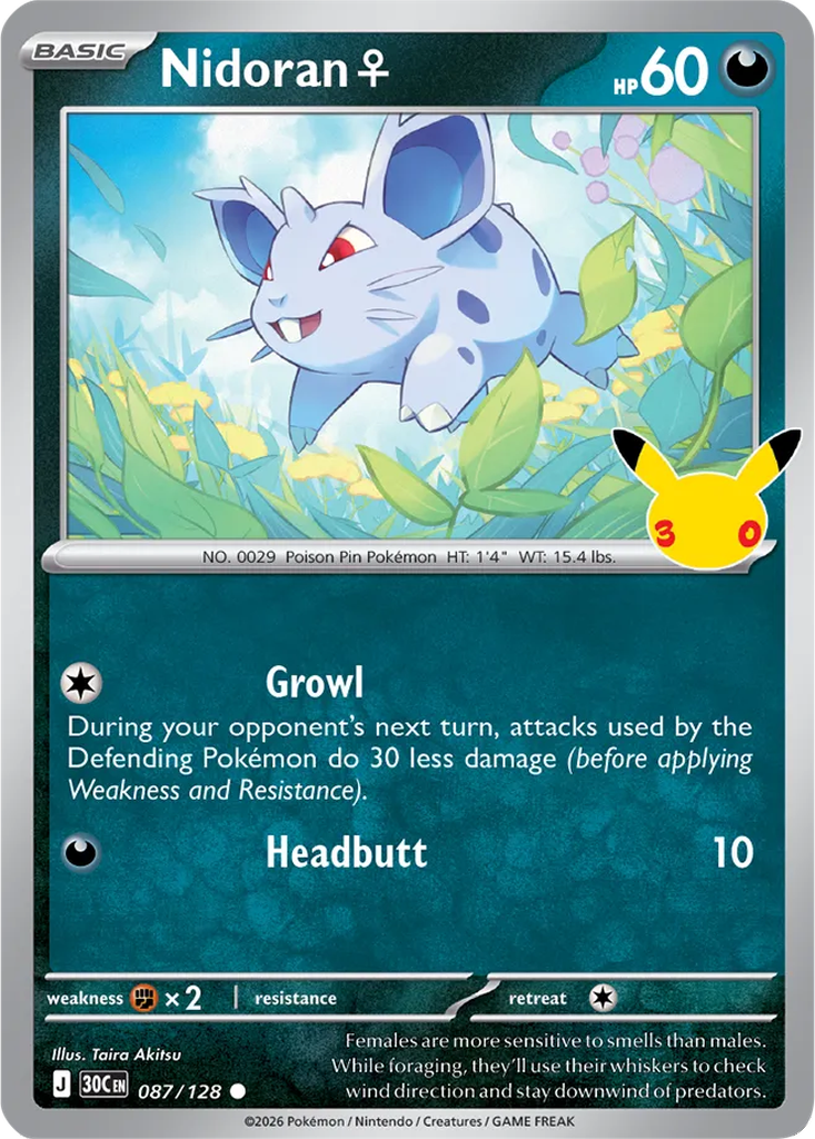 30th Celebration 087/128 Nidoran♀