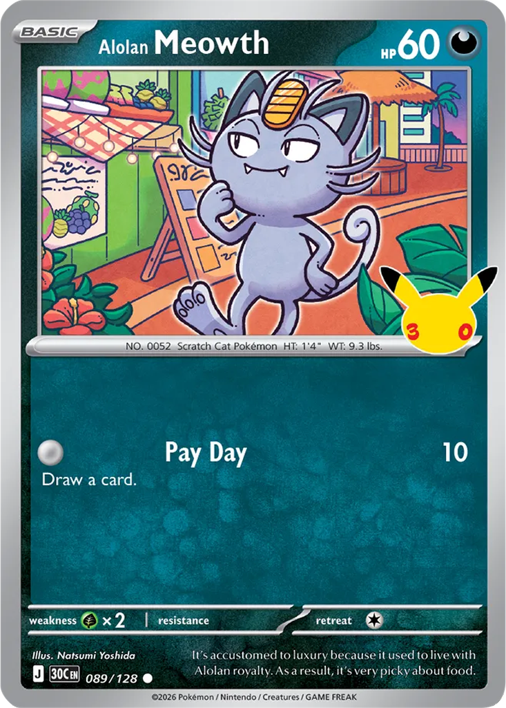 30th Celebration 089/128 Alolan Meowth