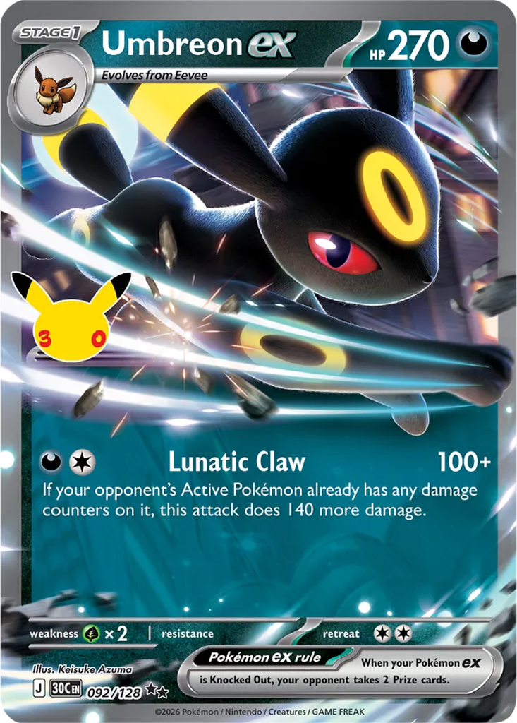 30th Celebration 092/128 Umbreon ex