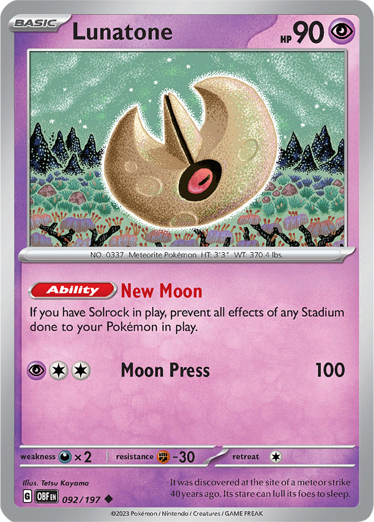 Obsidian Flames 092/197 Lunatone