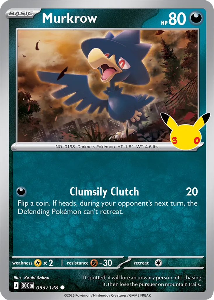30th Celebration 093/128 Murkrow