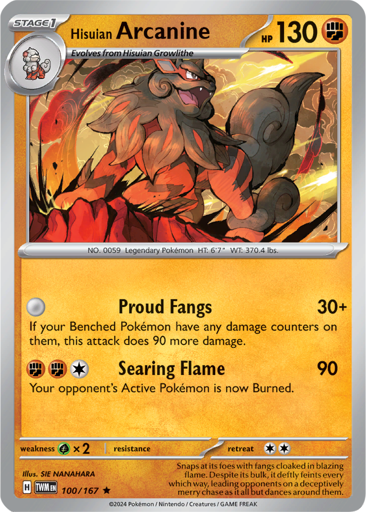 Twilight Masquerade 100/167 Hisuian Arcanine