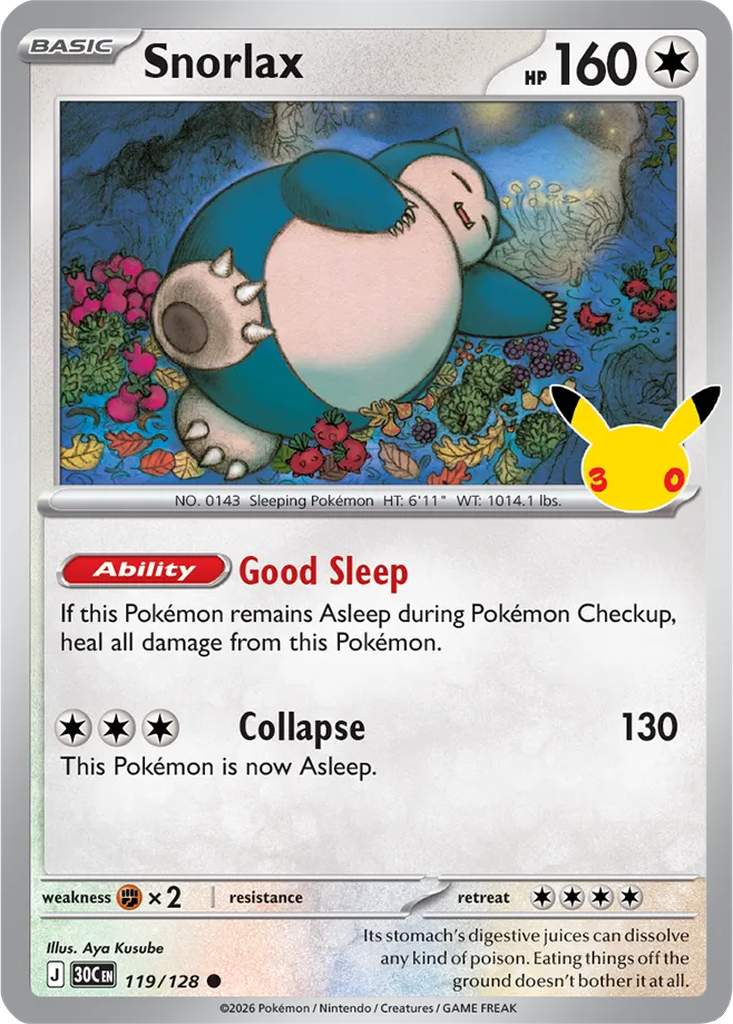 30th Celebration 119/128 Snorlax