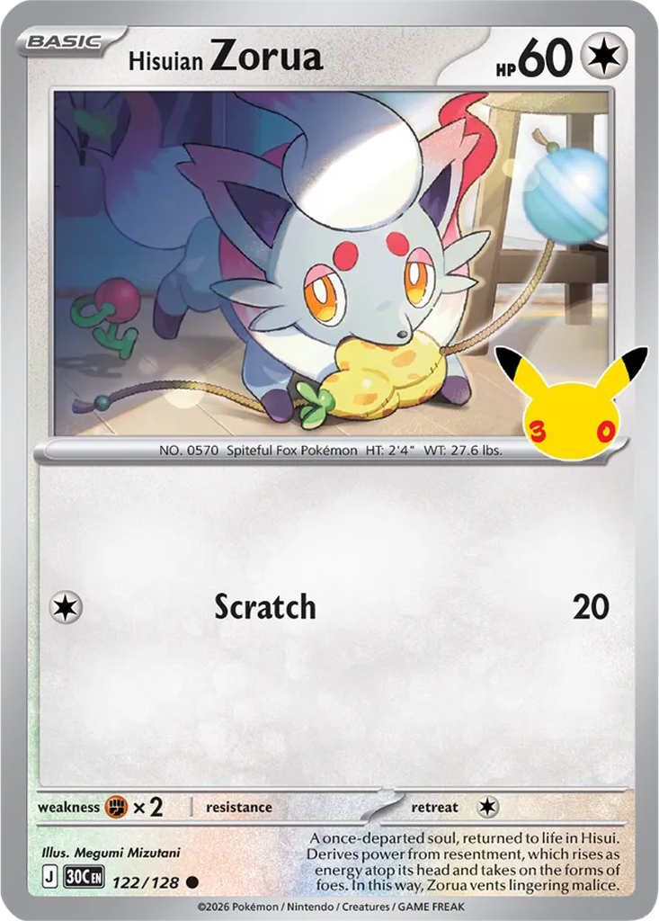 30th Celebration 122/128 Hisuian Zorua