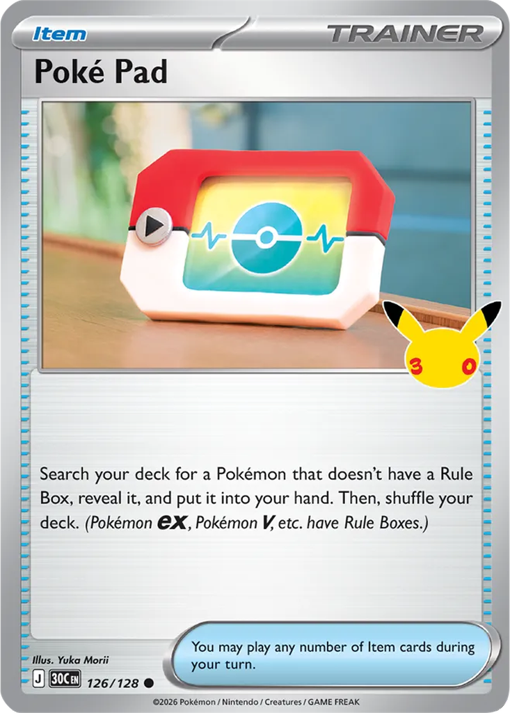 30th Celebration 126/128 Poké Pad