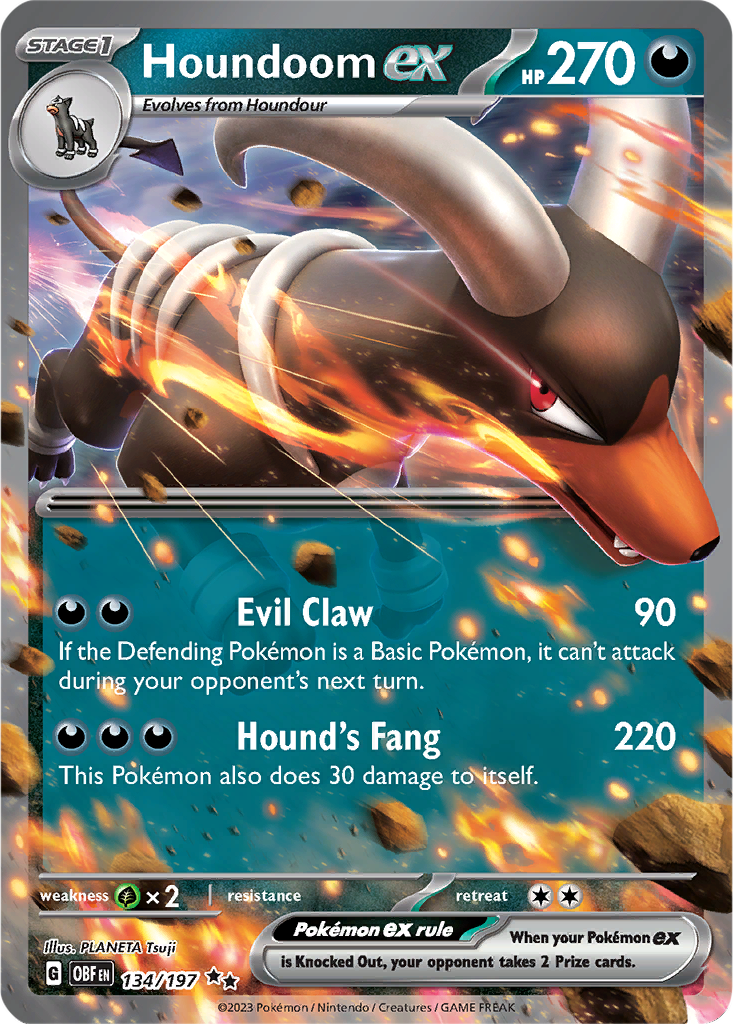 Obsidian Flames 134/197 Houndoom ex