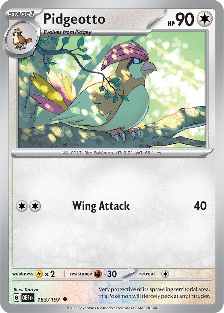 Obsidian Flames 163/197 Pidgeotto