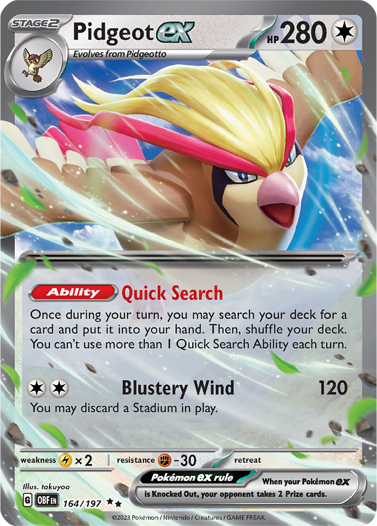 Obsidian Flames 164/197 Pidgeot ex