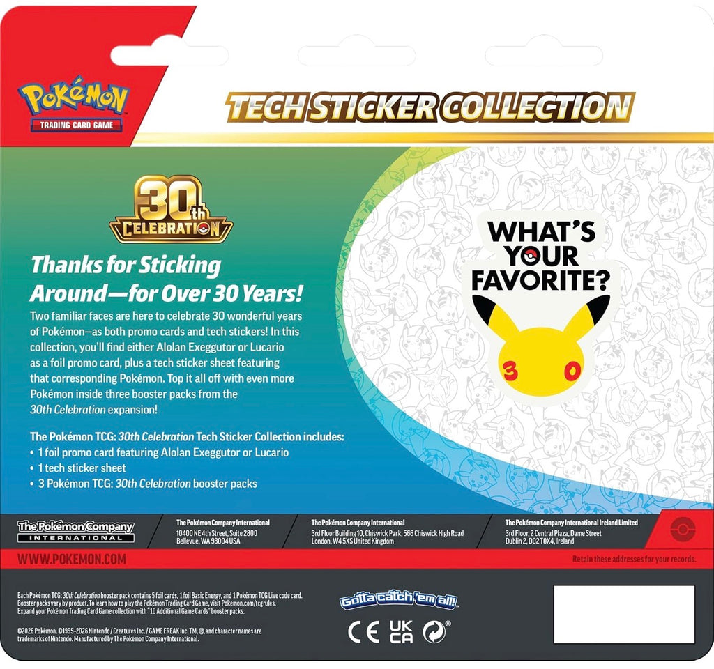 Pokémon TCG: 30th Celebration Tech Sticker Collection (Alolan Exeggutor), English
