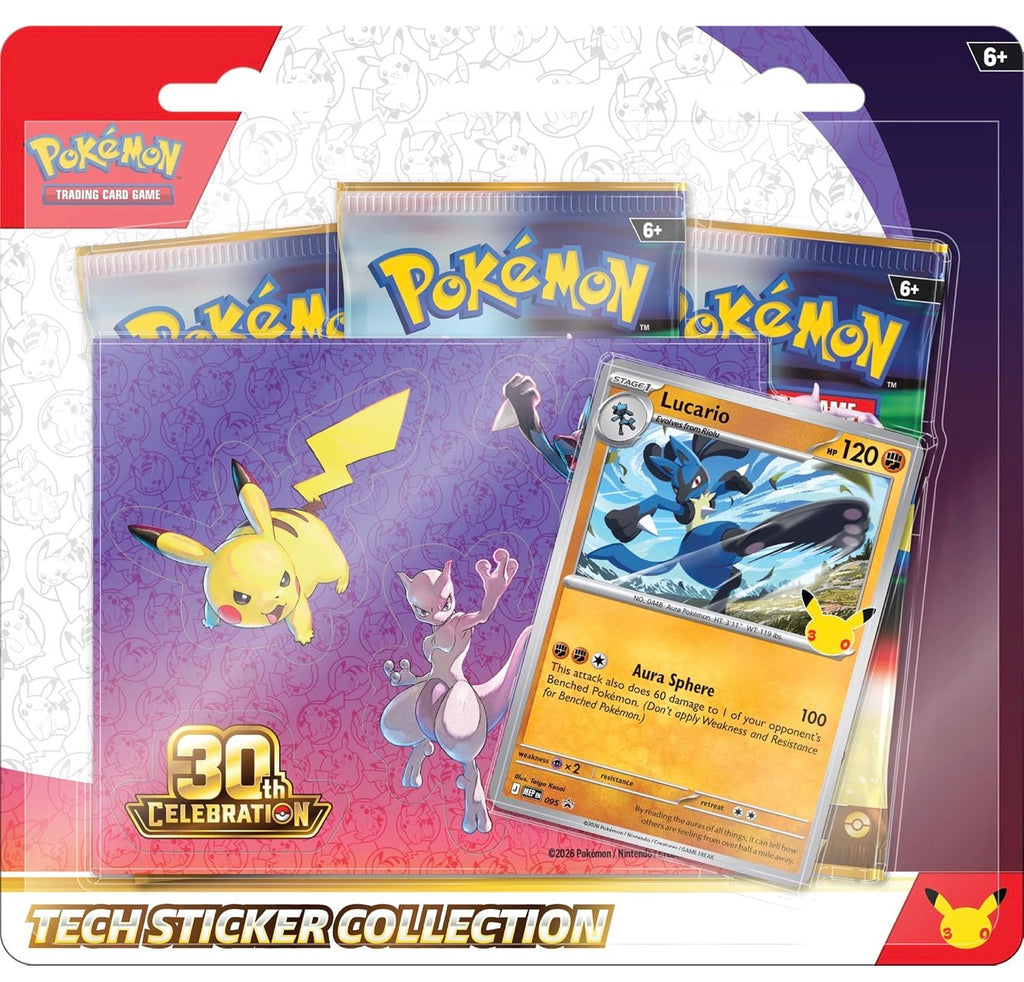Pokémon TCG: 30th Anniversary Tech Sticker Collection Lucario, English