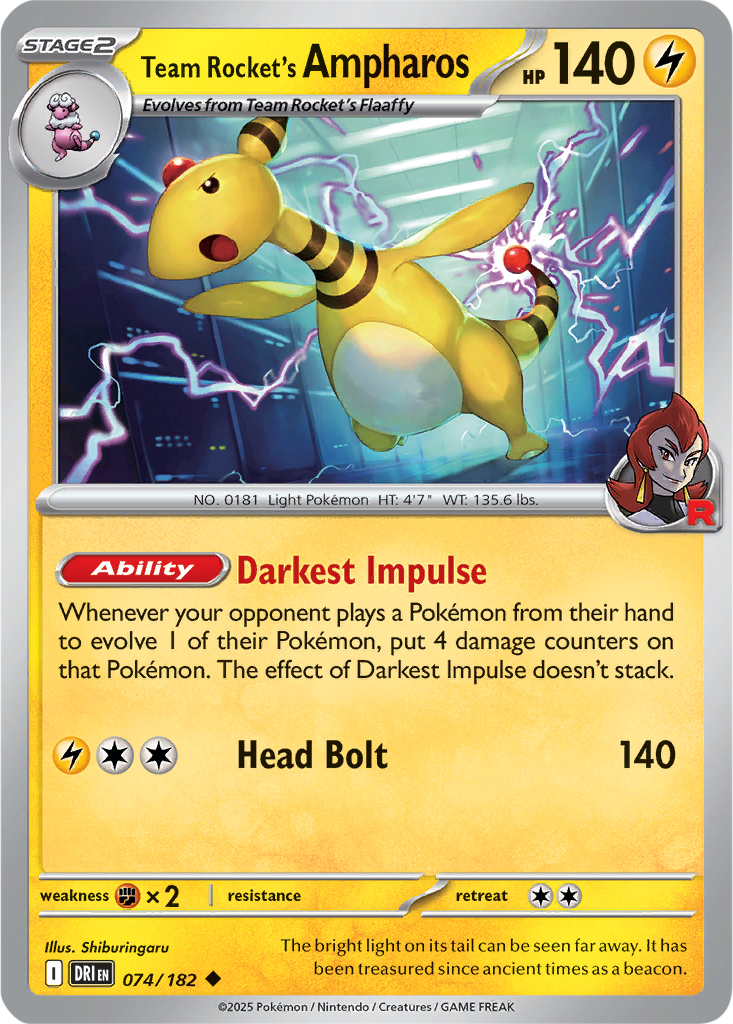 Destined Rivals 074/182 Team Rocket's Ampharos