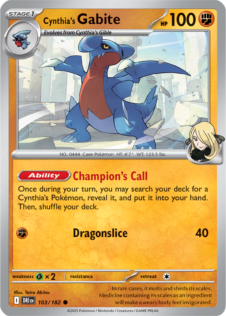Destined Rivals 103/182 Cynthia's Gabite
