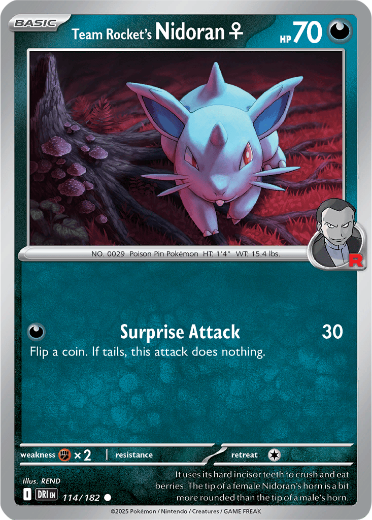 Destined Rivals 114/182 Team Rocket's Nidoran ♀