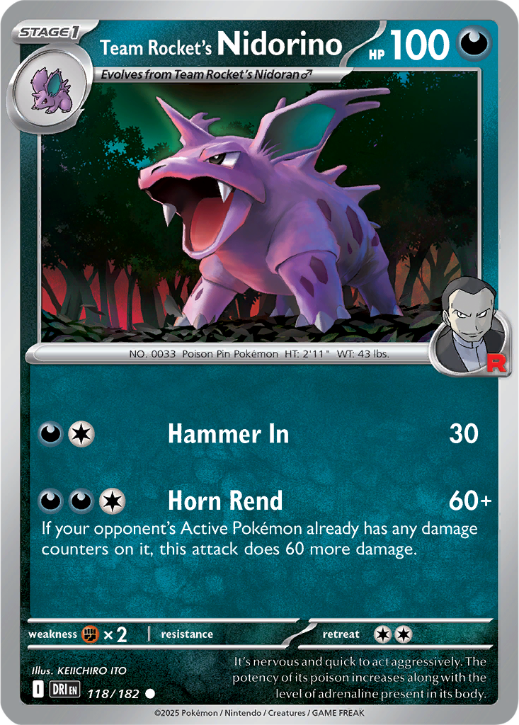 Destined Rivals 118/182 Team Rocket's Nidorino