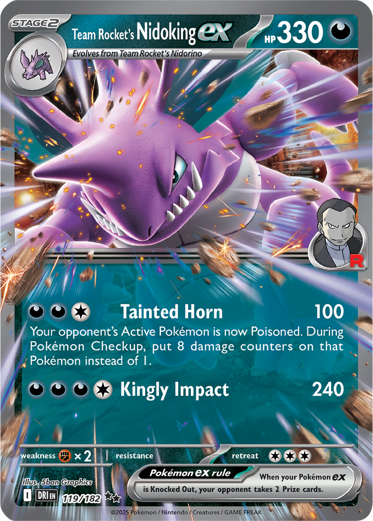 Destined Rivals 119/182 Team Rocket's Nidoking ex