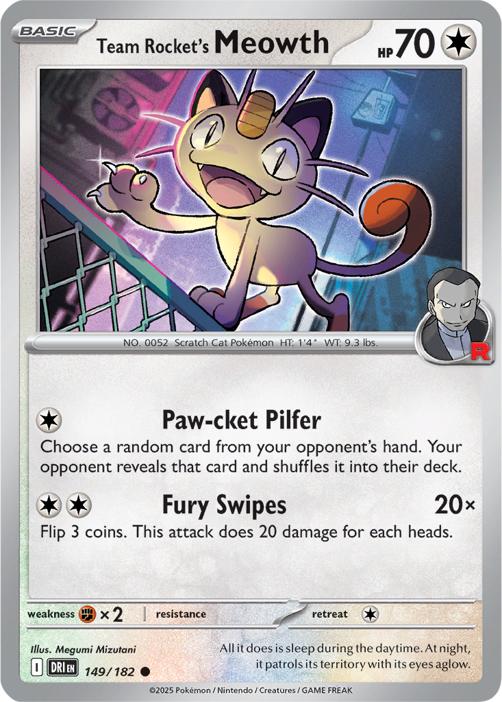 Destined Rivals 149/182 Team Rocket's Meowth