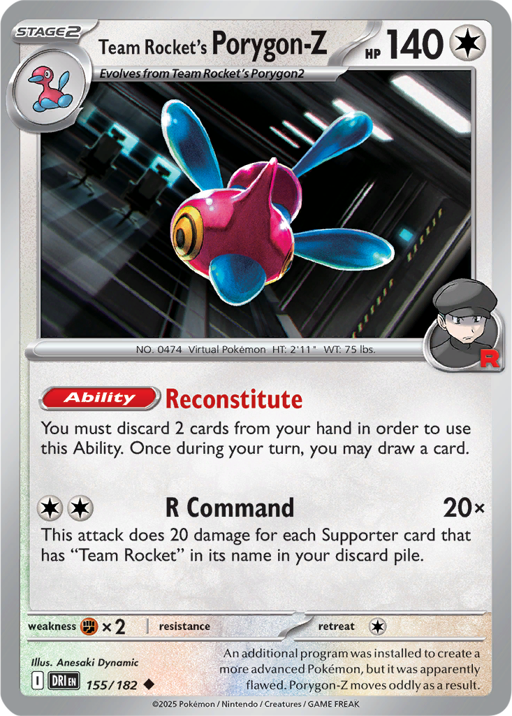 Destined Rivals 155/182 Team Rocket's Porygon-Z