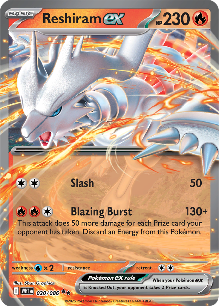 White Flare 020/086 Reshiram ex